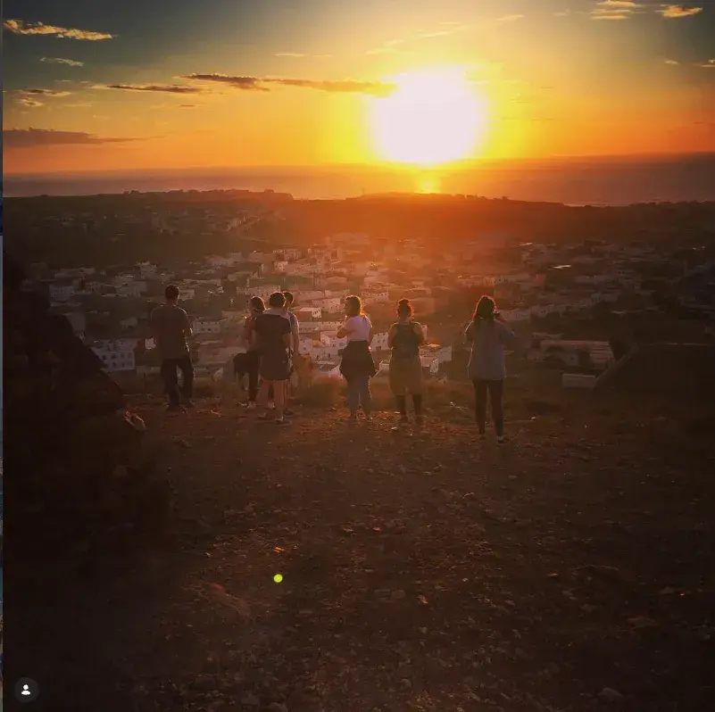 le coucher de soleil sur Mirleft, depuis les hauteurs